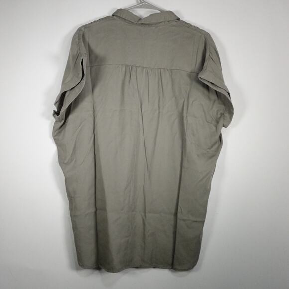 New Quince Womens Small Vintage Wash Tencel Camp Shirt Olive Green 3848-77 - Picture 11 of 11
